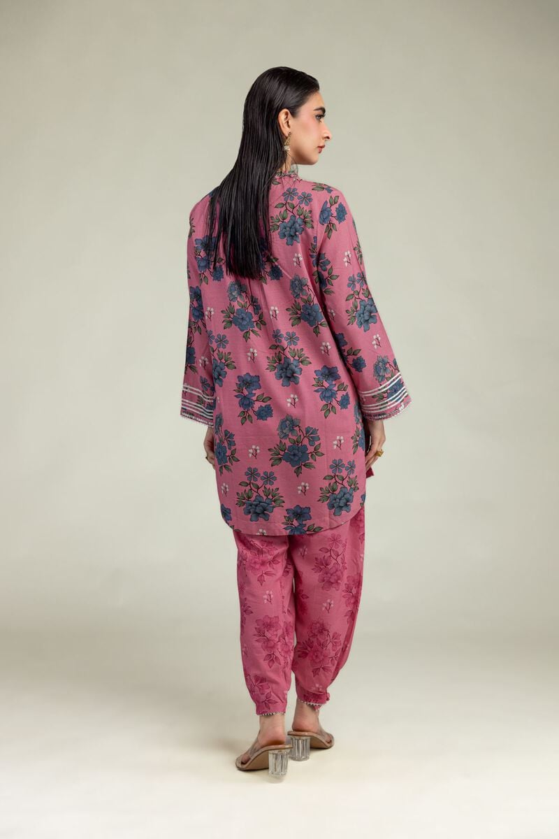 Embroidered | Raw Silk | Floral V-Neck Kurta | USD 40.00