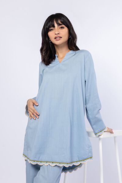 Embroidered | Crosshatch Poplin | Kurta | USD 30.00