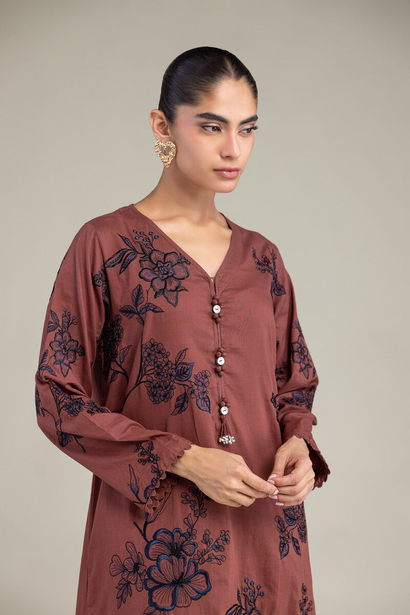 Embroidered | Cambric | Cambric Floral Kurta | USD 60.00