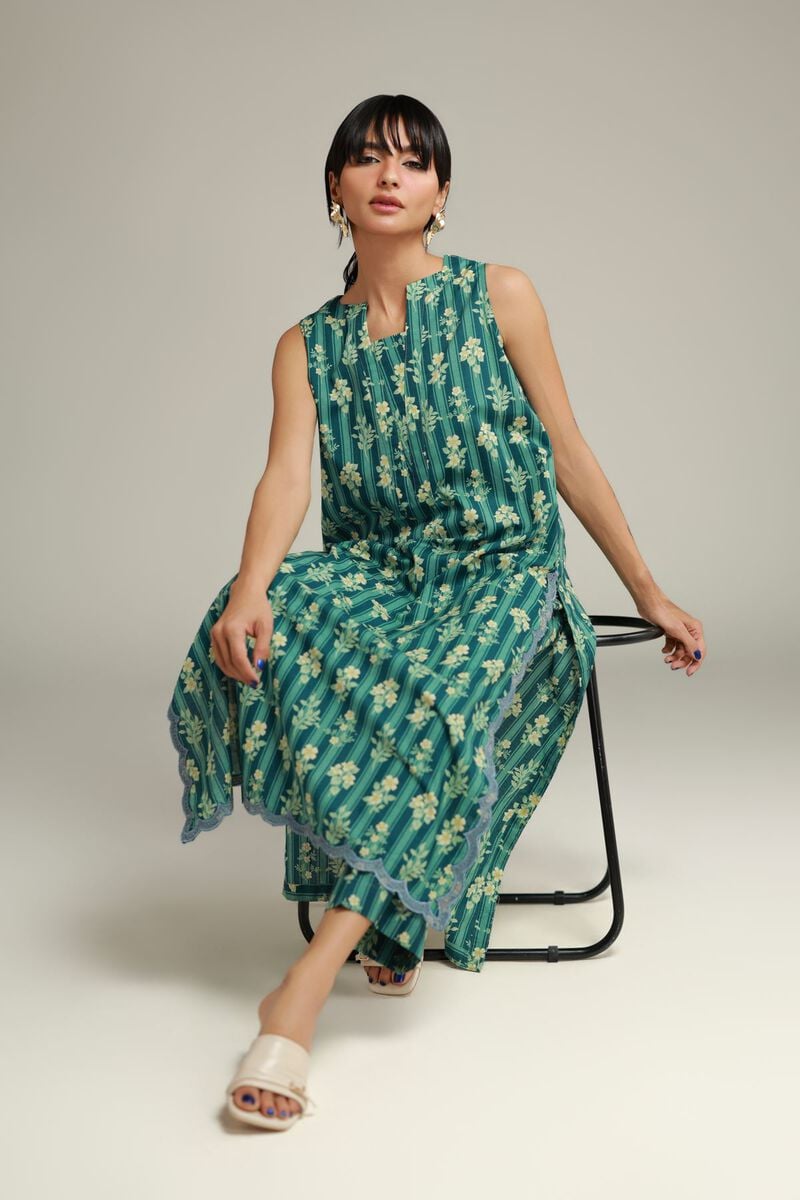 Embroidered | Cotton Dobby | Teal Cotton Kurta | USD 30.00