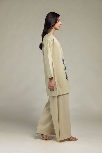 Cambric | Beige Solid Pants | USD 30.00