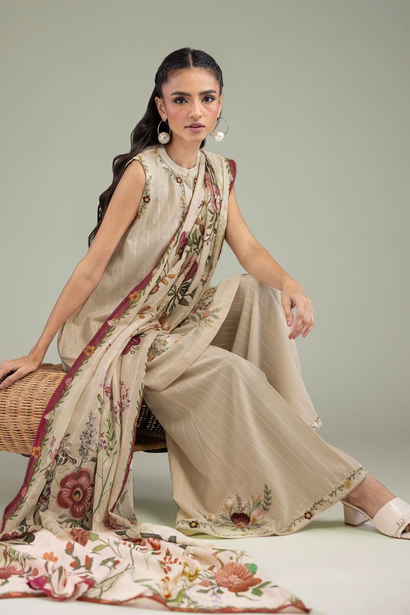 Embroidered | Textured Cotton | Floral Cotton Dupatta | USD 30.00