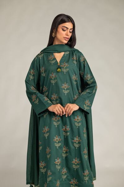 Embroidered | Cotton Dobby | Floral Longline Kurta | USD 40.00