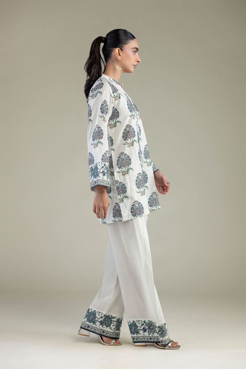 Printed | Cambric | White Printed Kurta | USD 35.00