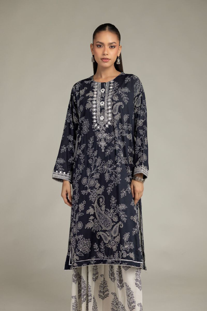 Embroidered | Cotton Viscose | Floral Paisley Kurta | USD 45.00