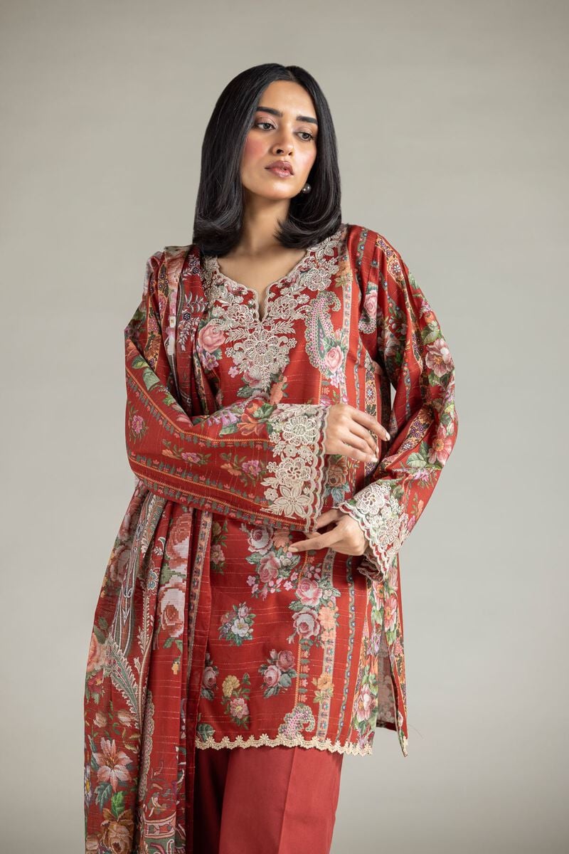 Embroidered | Mesuri | 3-Piece Tailored Set | USD 70.00