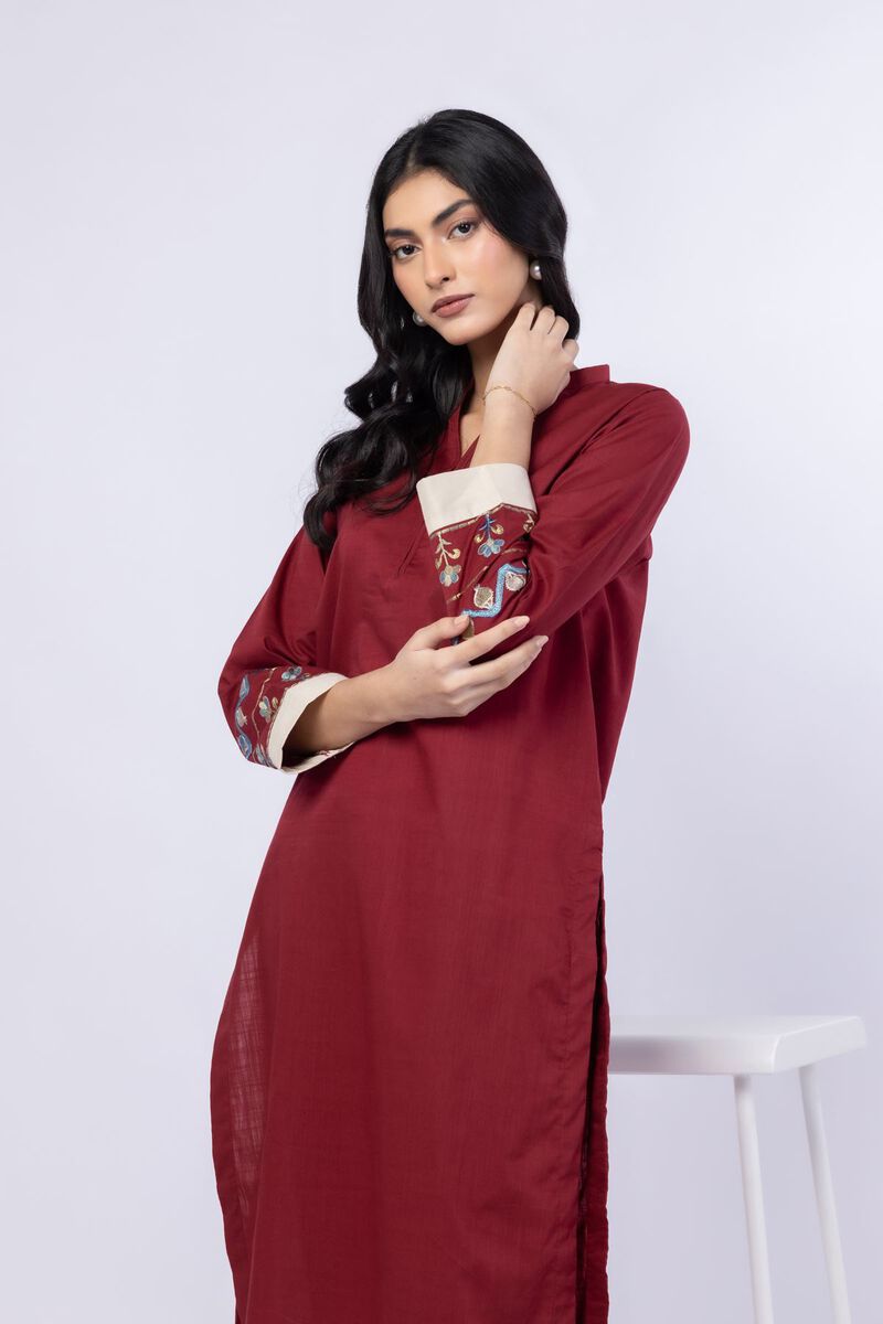 Embroidered | Crosshatch Poplin | Kurta | USD 15.00