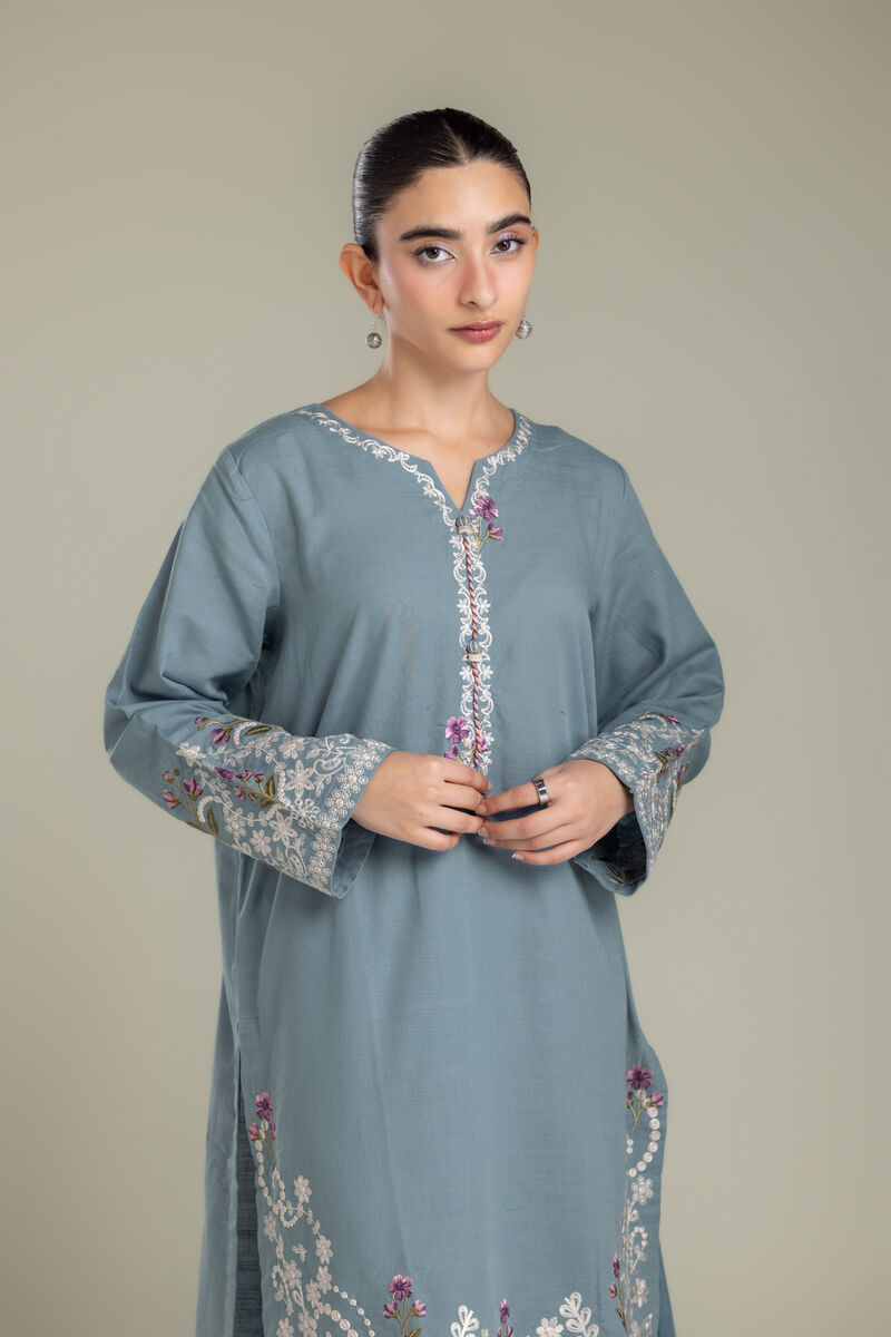 Embroidered | Light Khaddar | Fabrics 2 Piece | Top and Bottom | null