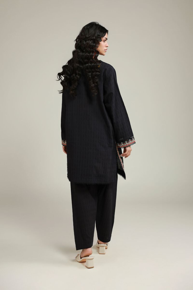 Embroidered | Dobby | Black Tailored Set | USD 55.00