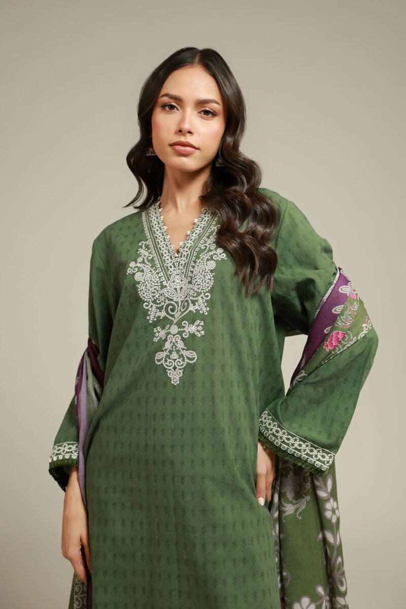 Embroidered | Dobby | 3-Piece Tailored Set | USD 70.00