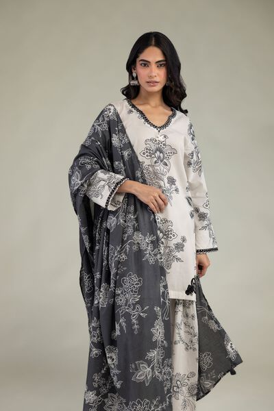 Embroidered | Lawn | Gray Lawn Dupatta | USD 25.00