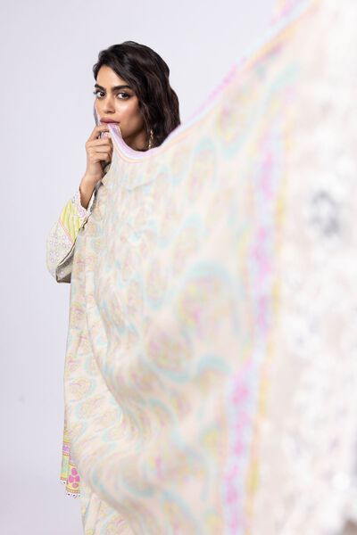 Embroidered | Light Oak Silk | Dupatta | USD 40.00