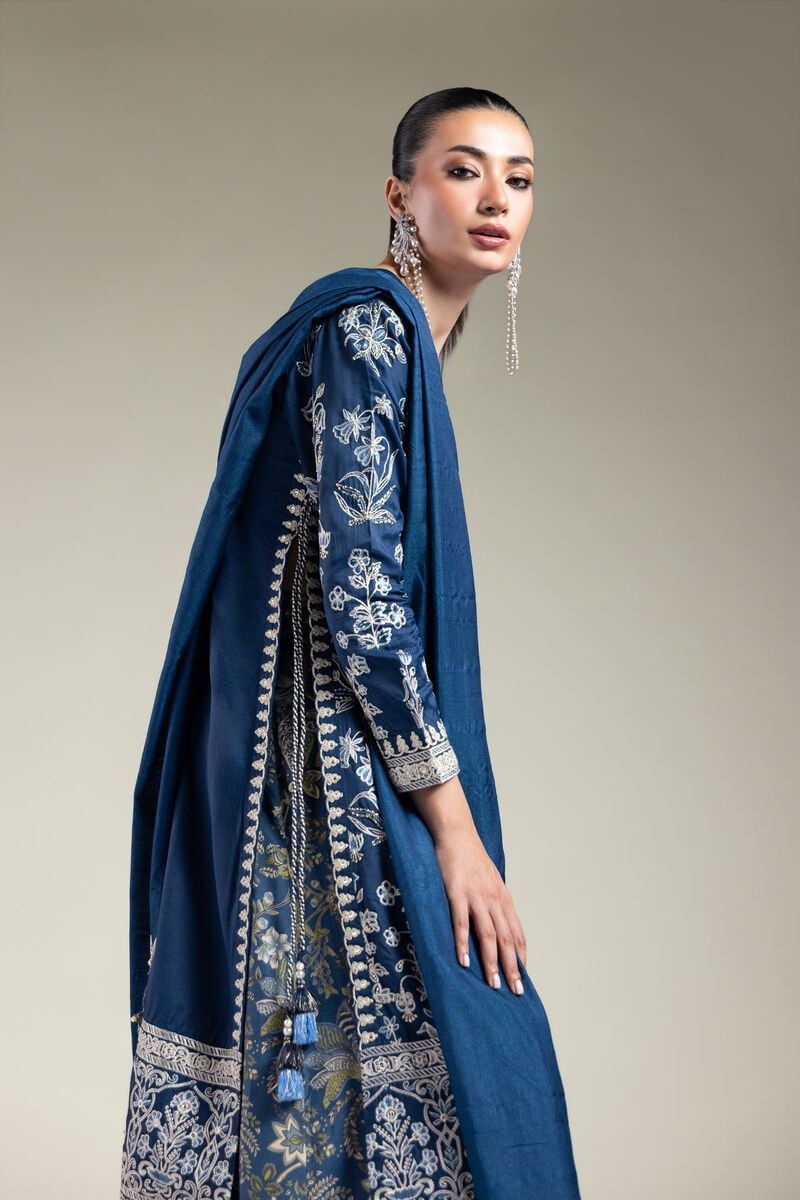Embroidered | Raw Silk | Navy Silk Set | USD 180.00