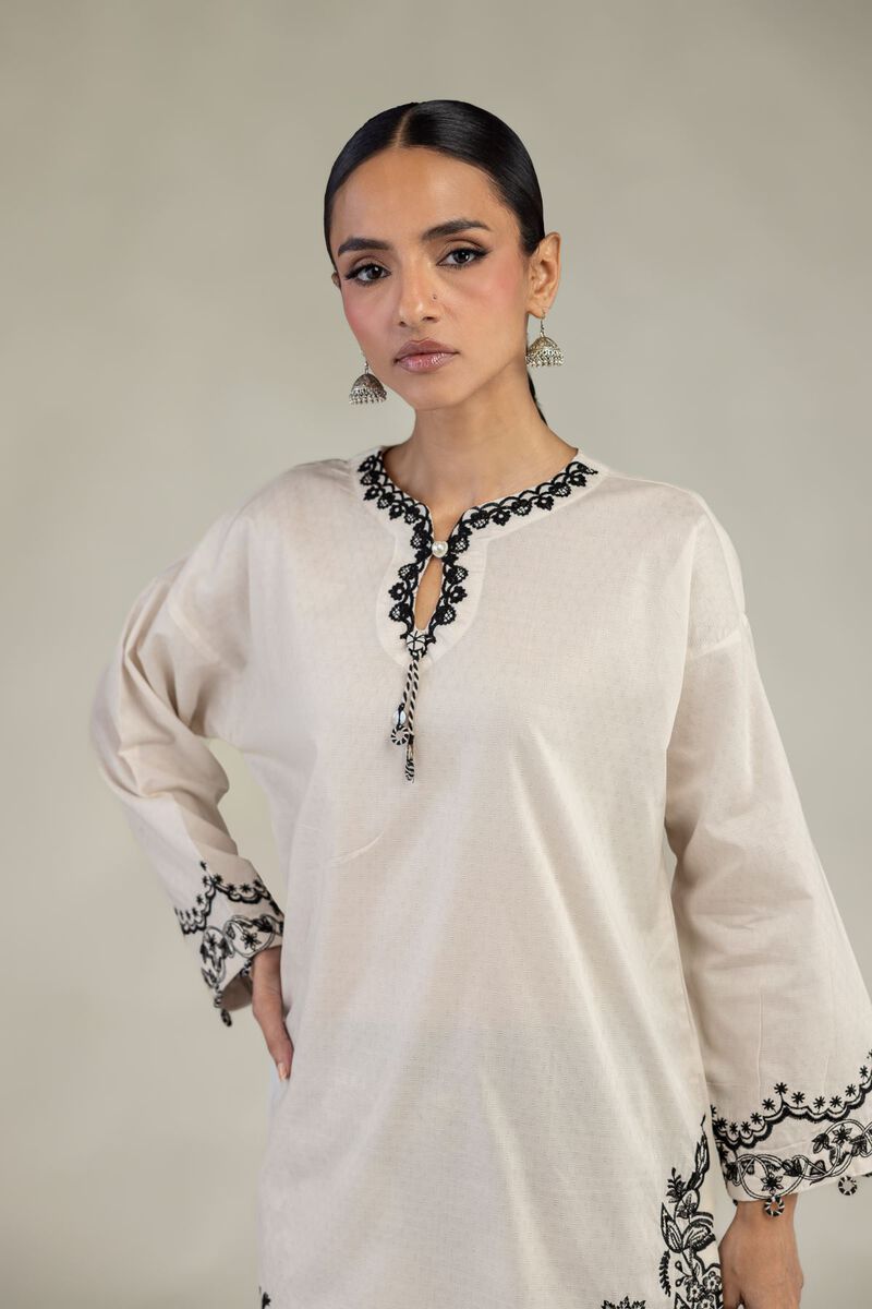 Embroidered | Cotton Dobby | Floral Short Kurta | USD 40.00
