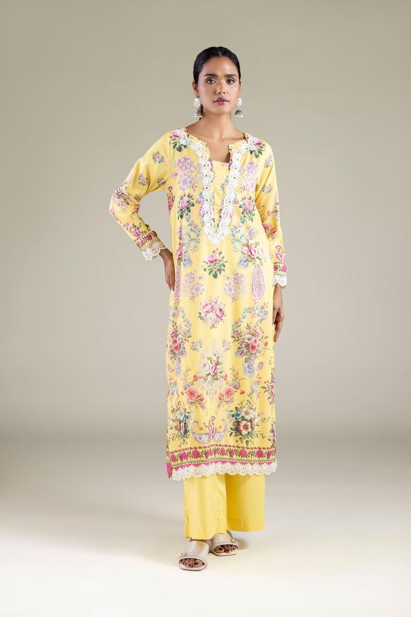 Embroidered | Viscose | Paisley Longline Kurta | USD 40.00