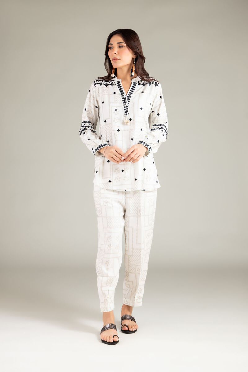 Embroidered | Viscose Crepe | Trousers | USD 30.00