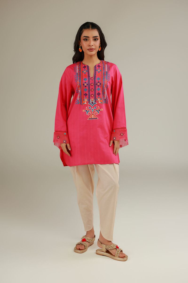 Embroidered | Cotton Dobby | Cotton V-Neck Kurta | USD 35.00