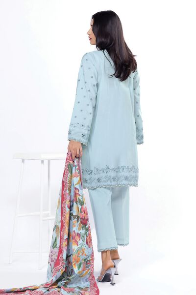 Embroidered | Dull Raw Silk | Fabrics 3 Piece | USD 37.50