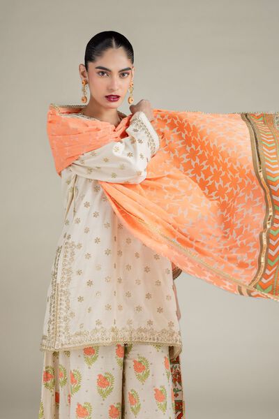 Printed | Raw Silk | Dupatta | USD 28.00