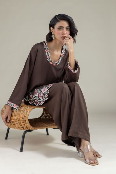 Embroidered | Heavy Blended Viscose | Short Floral Kurta | USD 40.00
