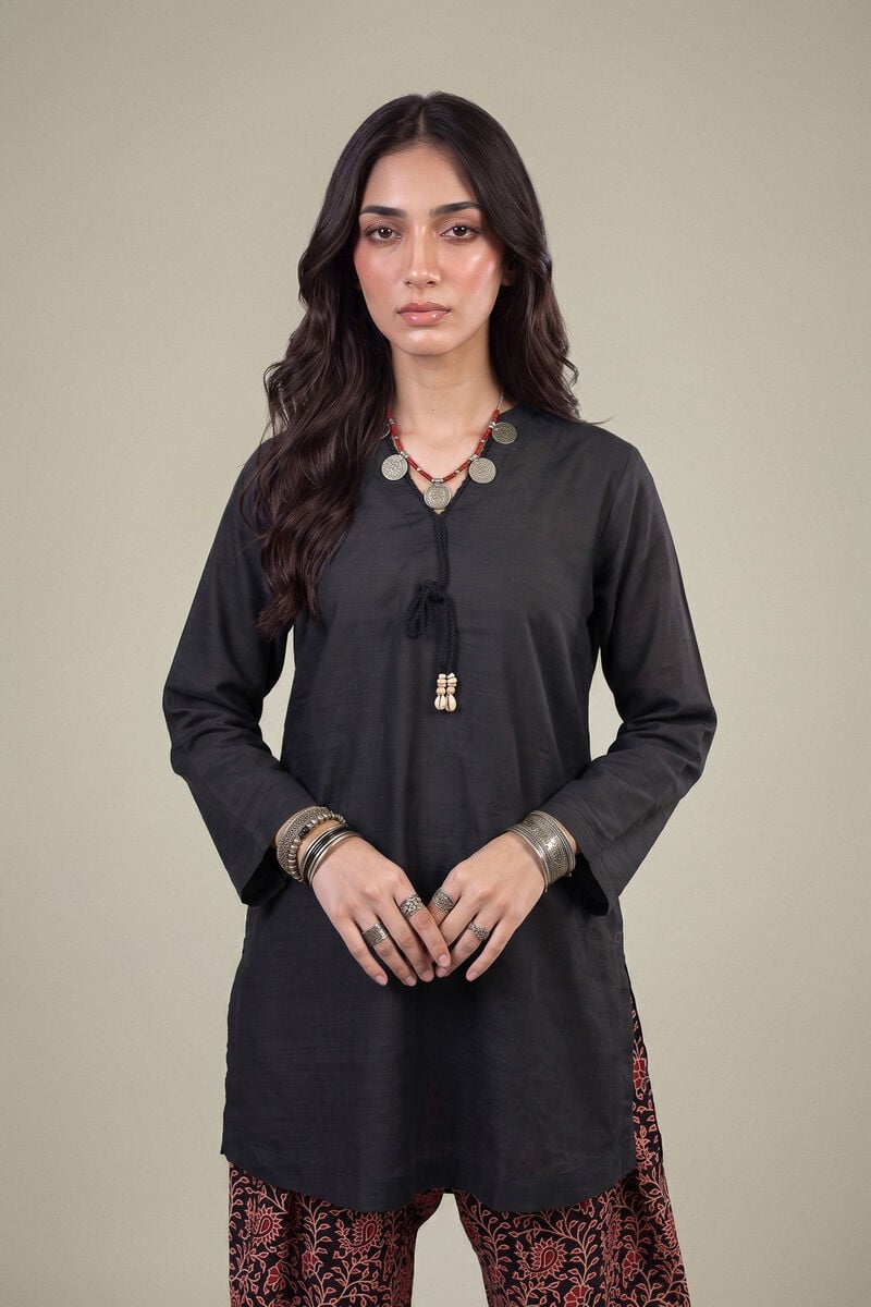 Printed | Light Khaddar | Short Black Kurta | USD 35.00