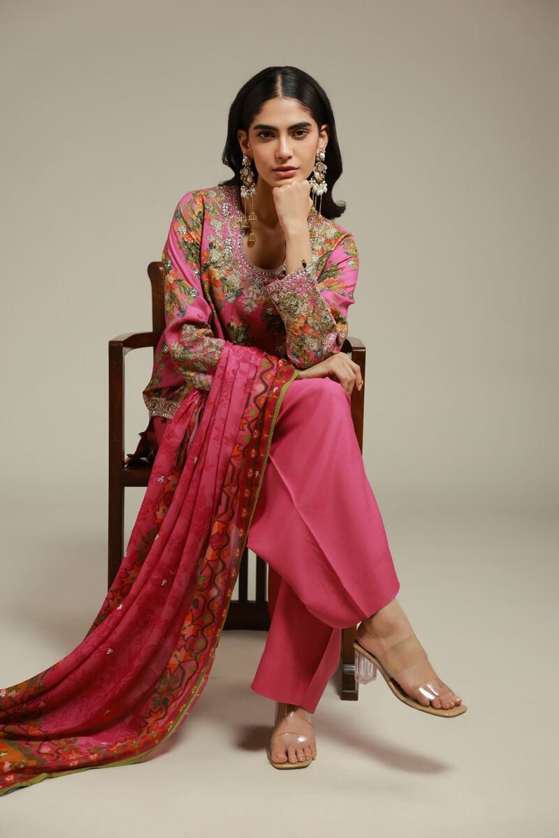 Embroidered | Raw Silk | 3 Piece Co-ord Set | USD 145.00