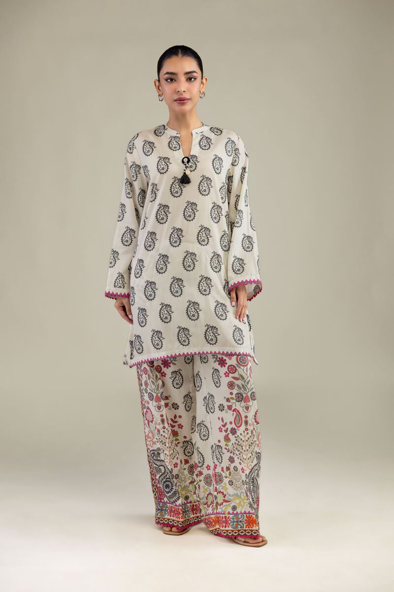 Printed | Textured Weave | Short Paisley Kurta | USD 35.00