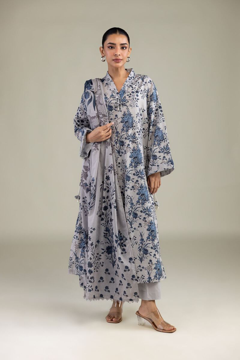 Printed | Lawn | Gray Lawn Dupatta | USD 25.00