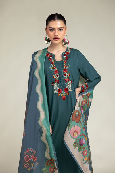 Embroidered | Polyester Silk | Floral Silk Dupatta | USD 30.00