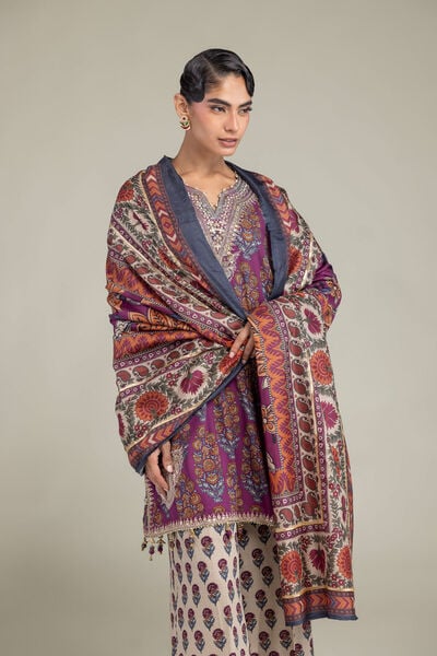 Embroidered | Polyester Silk | Silk Paisley Dupatta | USD 30.00