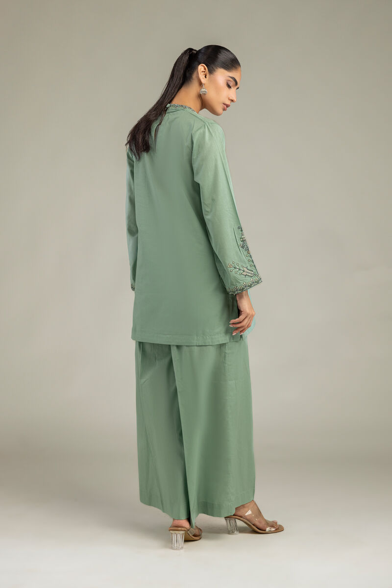 Embroidered | Cambric | Green Cambric Kurta | USD 40.00
