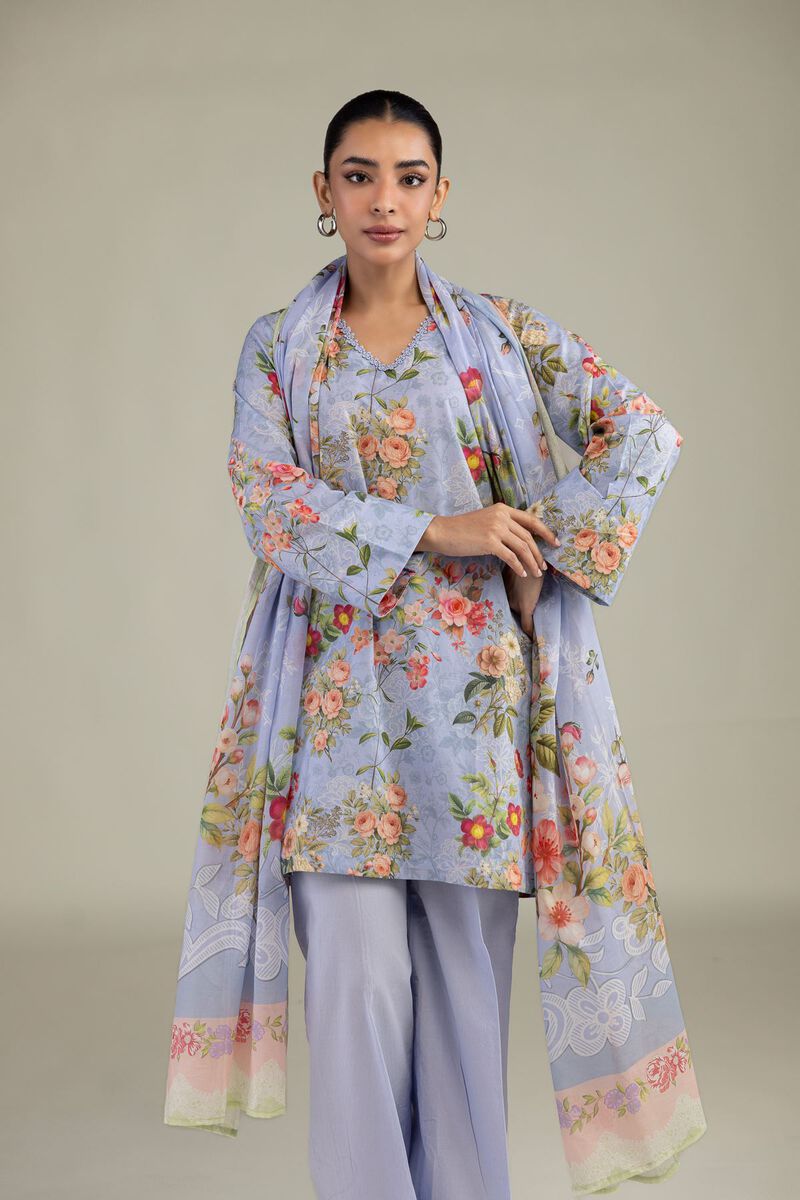 Printed | Cotton Dobby | Blue Floral Kurta | USD 35.00