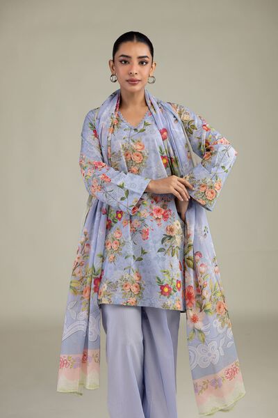Printed | Cotton Dobby | Blue Floral Kurta | USD 35.00