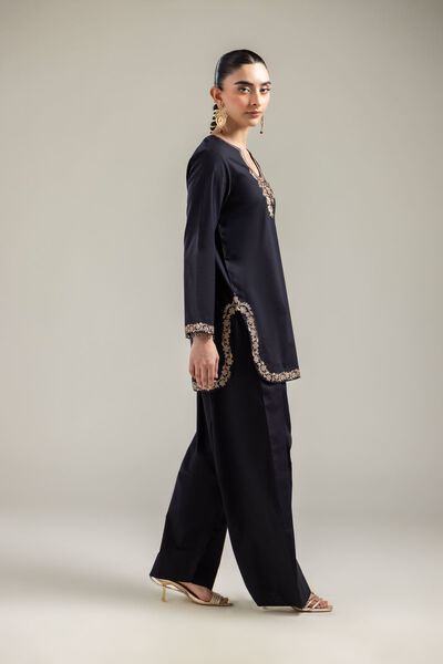 Embroidered |Cotton Dobby | Solid Black Shalwar | USD 30.00