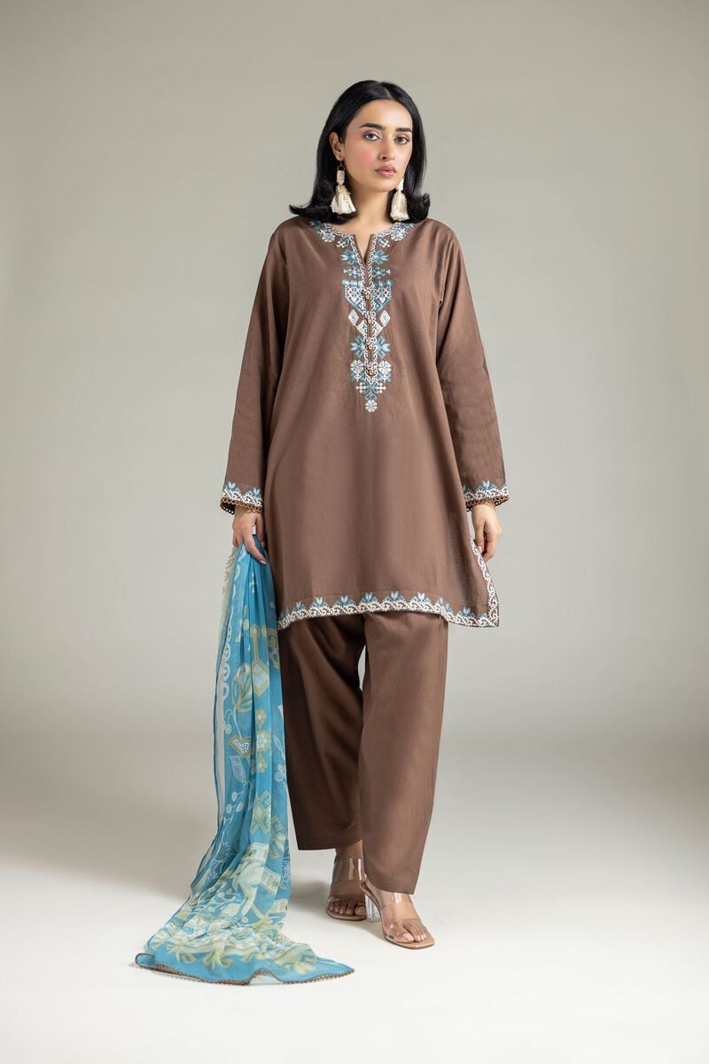 Embroidered | Cambric | Tailored 3-Piece Set | USD 70.00