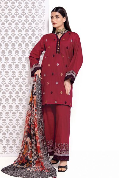 Embroidered | Crosshatch | Tailored 3 Piece | USD 25.50