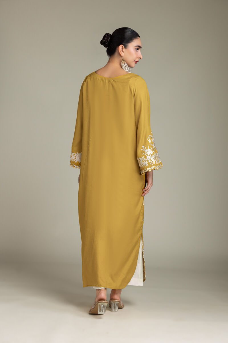 Embroidered | Raw Silk | Longline Silk Kurta | USD 85.00