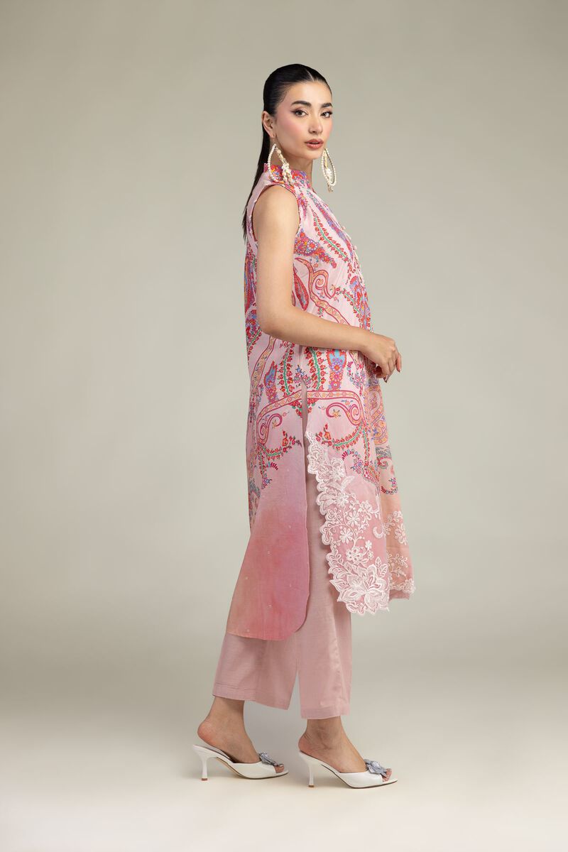 Embroidered | Raw Silk | Pink Silk Pants | USD 30.00