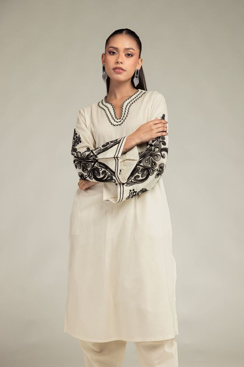 Embroidered | Cotton Dobby | Floral Cotton Kurta | USD 40.00