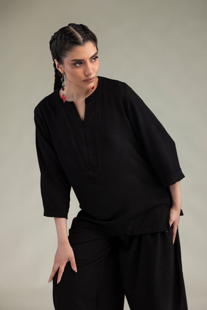 Dyed | Crepe Georgette | Solid Black Tunic | USD 40.00