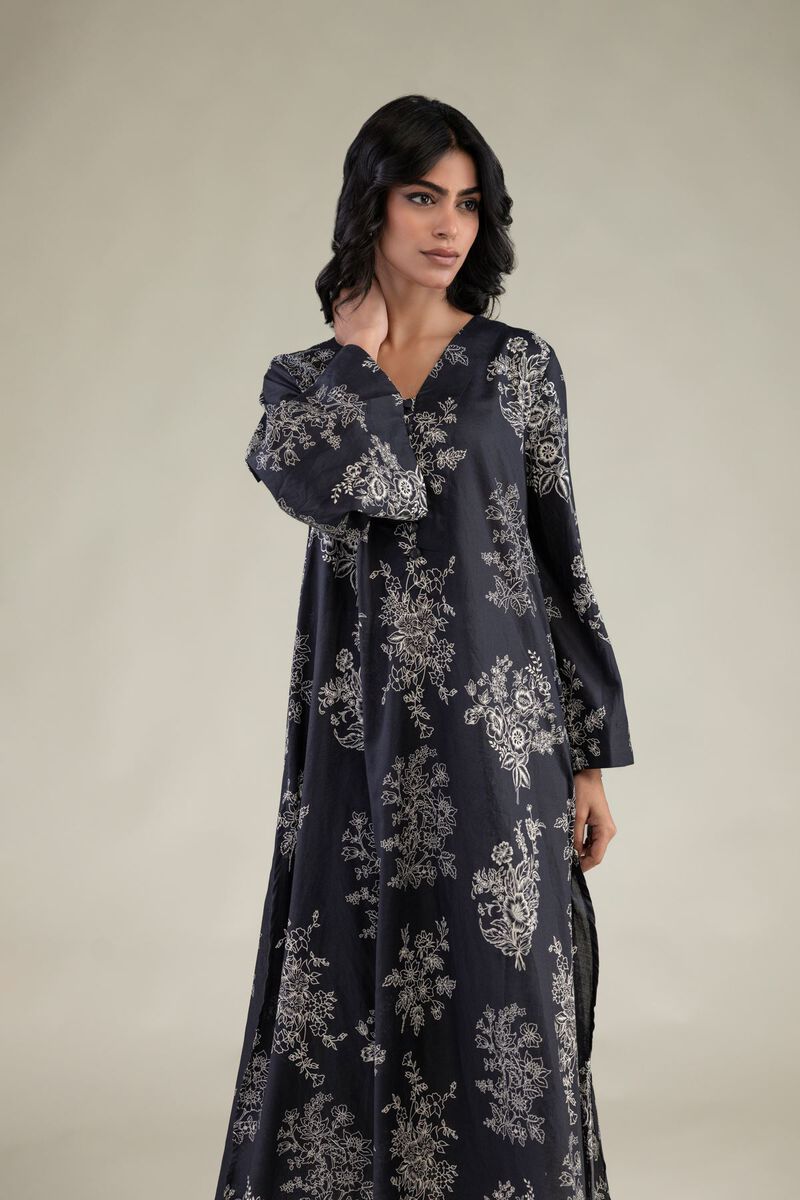 Embroidered | Cambric | Floral V-Neck Kurta | USD 35.00