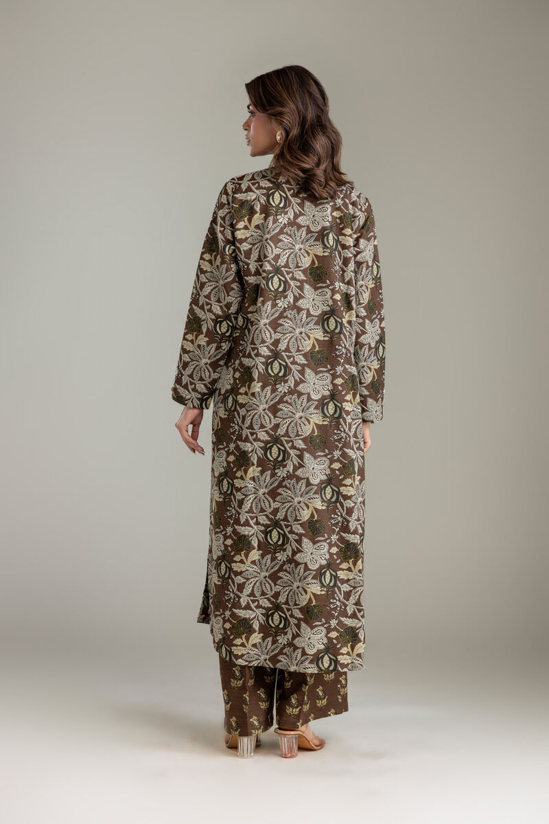 Printed | Light Khaddar | Longline Printed Kurta | USD 35.00