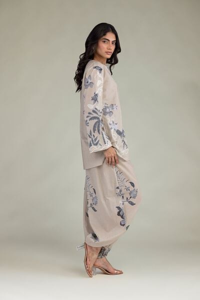 Printed | Cambric | Beige Cambric Trousers | USD 30.00