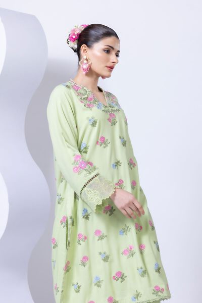 Embroidered | Crosshatch Raw Silk | Kurta | USD 60.00