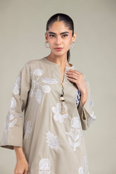 Embroidered | Cambric | Floral Cambric Tunic | USD 45.00