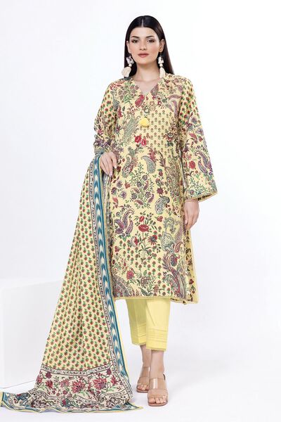 Printed | Slub Lawn | Fabrics 3 Piece | USD 12.00