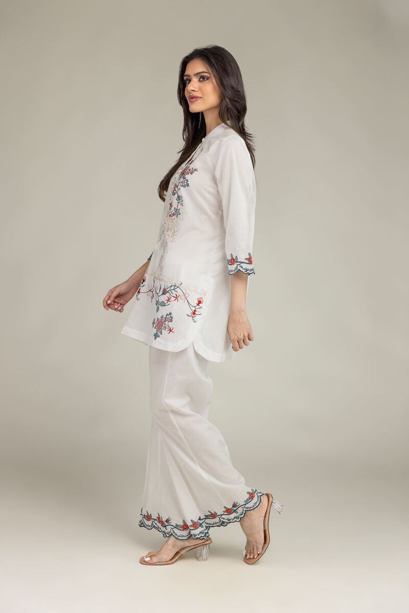 Embroidered | Cotton Dobby | Floral Cotton Pants | USD 25.00