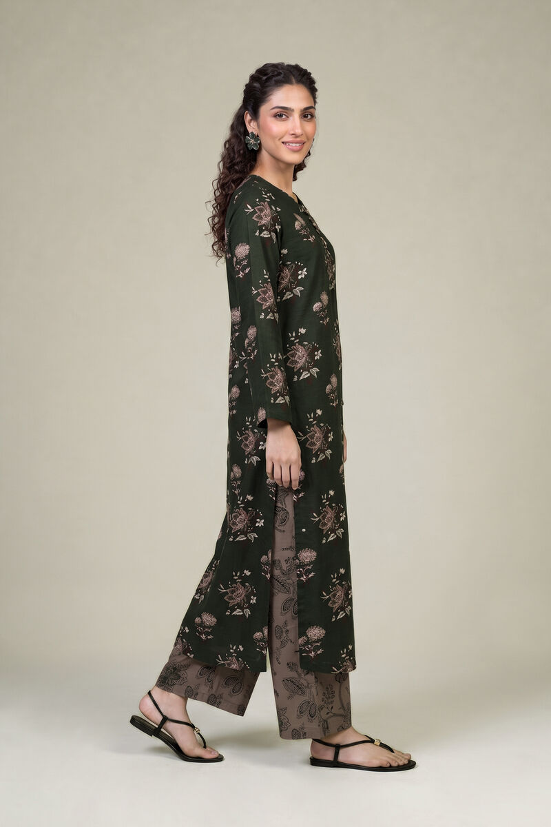 Printed | Light Khaddar | Longline Floral Kurta | USD 35.00