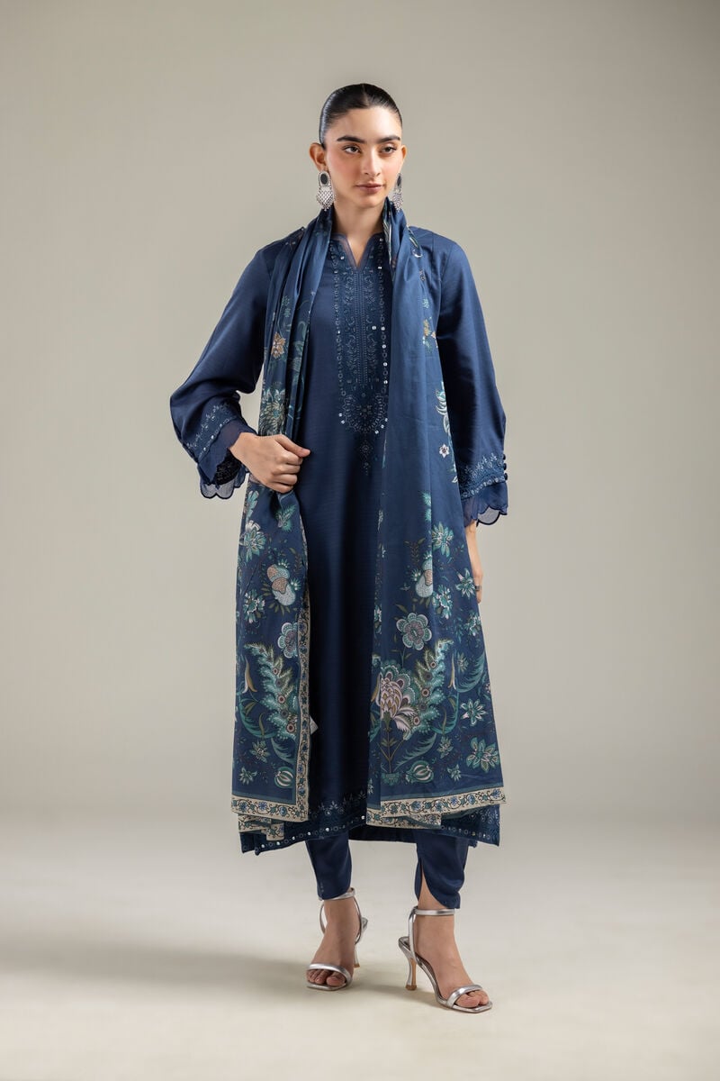 Embroidered | Lawn | Navy Lawn Dupatta | USD 25.00