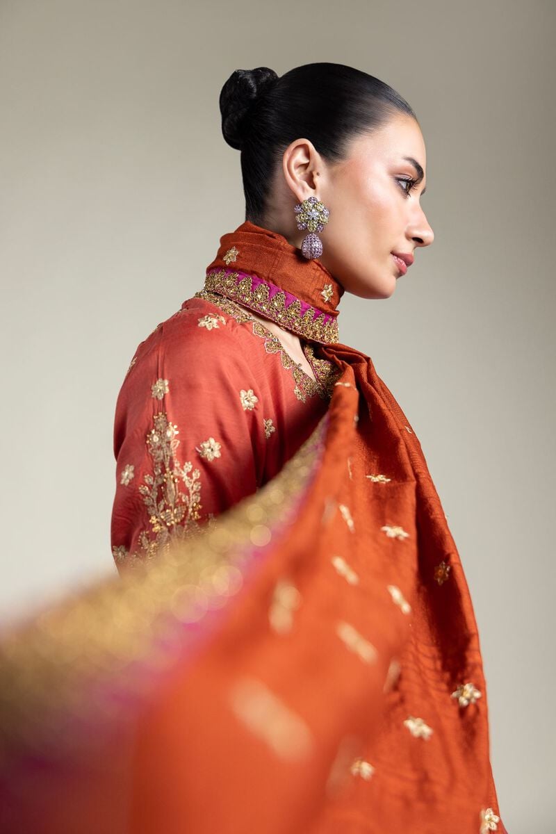 Embroidered | Raw Silk | Three-Piece Set | USD 180.00